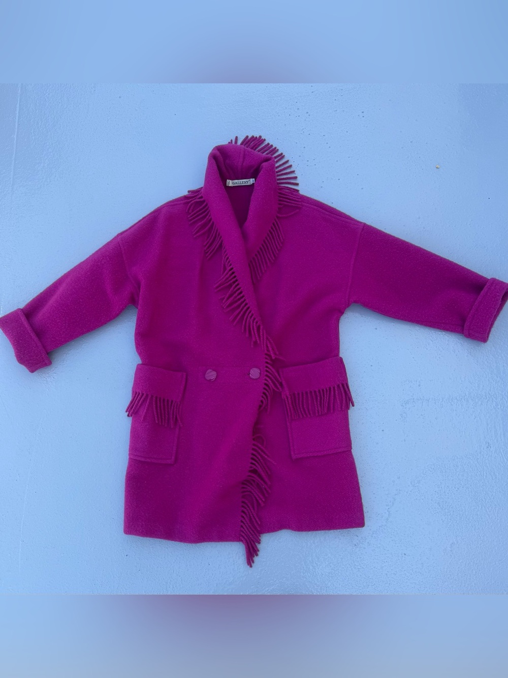 Hot Pink Wool Jacket with fringe